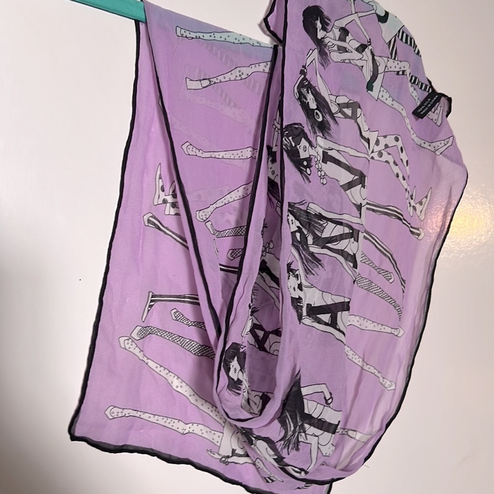 Anna Sui Purple Silk Scarf 💜 NYC Soho